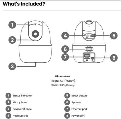 Lorex 4MP Pan & Tilt Indoor Smart Security Camera - Wireless 2K Wi-Fi Camera with Person Detection, Privacy Mode, 2-Way Talk, Smart Home Compatibility, 360° Pan/Tilt View - Free 16GB Micro SD