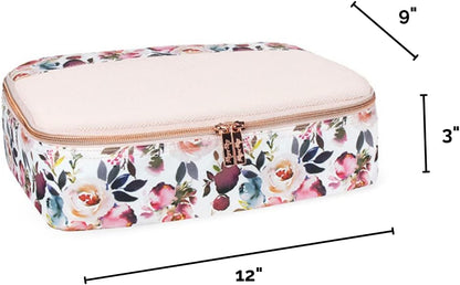 Itzy Ritzy Packing Cubes – Set of 3 Large Packing Cubes or Travel Organizers; Each Cube Features a Mesh Top, Double Zippers and a Fabric Handle; Blush Floral - Large Set (LPC9100)