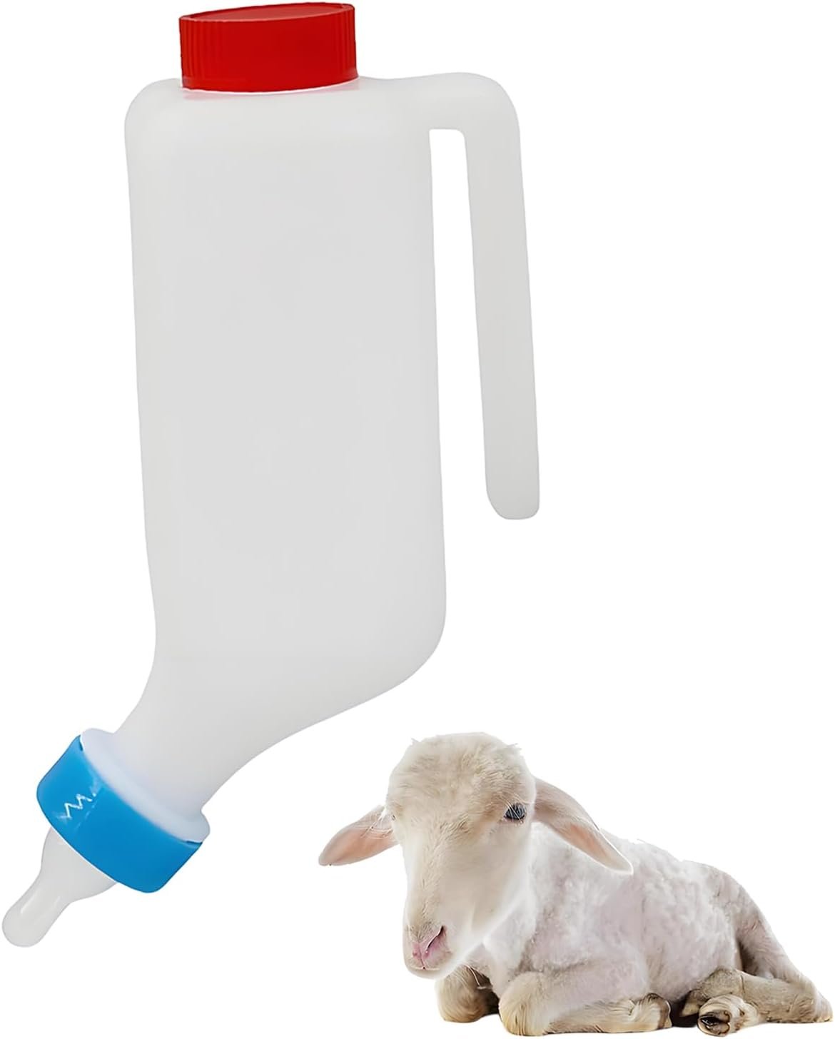 Lamb Feeding Bottle - Lamb Feeding Milk Bottle with Measurements - Large Capacity Kid Goat Drinking Feeder Animal Milk Nipple for Miniature Horse Farm Calves