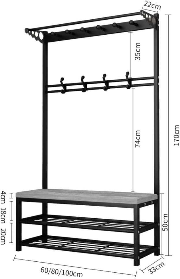 Generico Panca Appendiabiti 3 in 1 con vano portascarpe - Mobile Multifunzionale per Ingresso, corridoio, Camera da Letto - Elegante Organizer per Cappotti, Scarpe e Accessori
