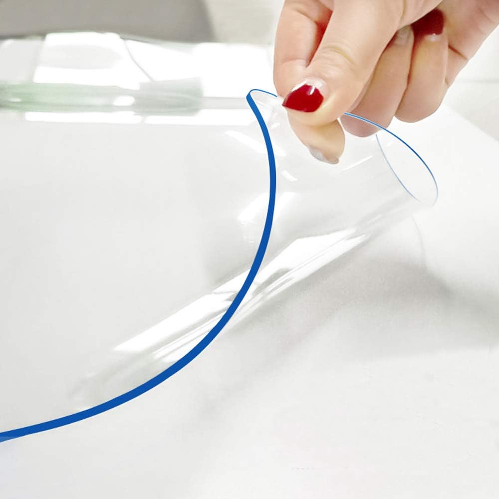 Round Clear Plastic Tablecloth Table Protector Furniture Circle Cover Vinyl Waterproof Wipeable PVC Water Heat Resistant for Dining Table Top Cover Glass Desk Mats Pad 42 Inch Diameter 1.5mm Thick