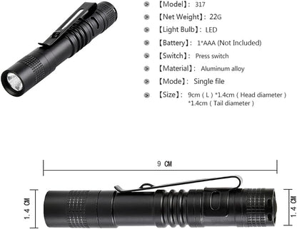 MVIOCS 5 Pack Mini Flashlight Small Flashlights LED Powerful High Lumens Tactical Pen Light with Clip,Slim Portable Pocket Compact Torch for Emergency Inspection AAA Battery Water-Resistant