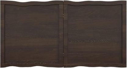 Solid Wood Tabletop, Dark Brown, 120 x 60 x (2-4) cm, Live Edge, Replacement for Kitchen Coffee Table, Dining Table, Desk Surface, Durable & Stylish Top