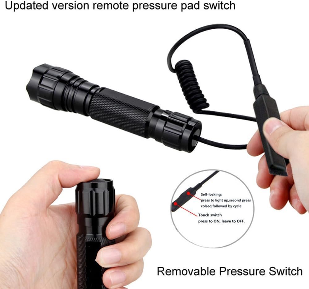 Tactical Flashlight LED 1200 Lumen Flash Light with Picatinny Rail Mount Charging Port Handheld Tactical Flashlights for Outdoor Hunting Shooting Camping