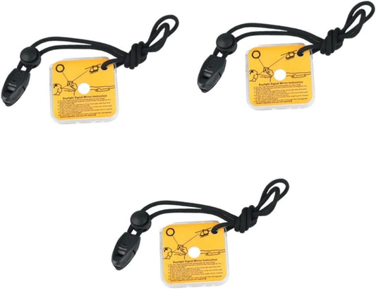 FOYTOKI 3pcs Signal Mirror Outdoor Retroreflector Emergency Mirror Reflective Manual