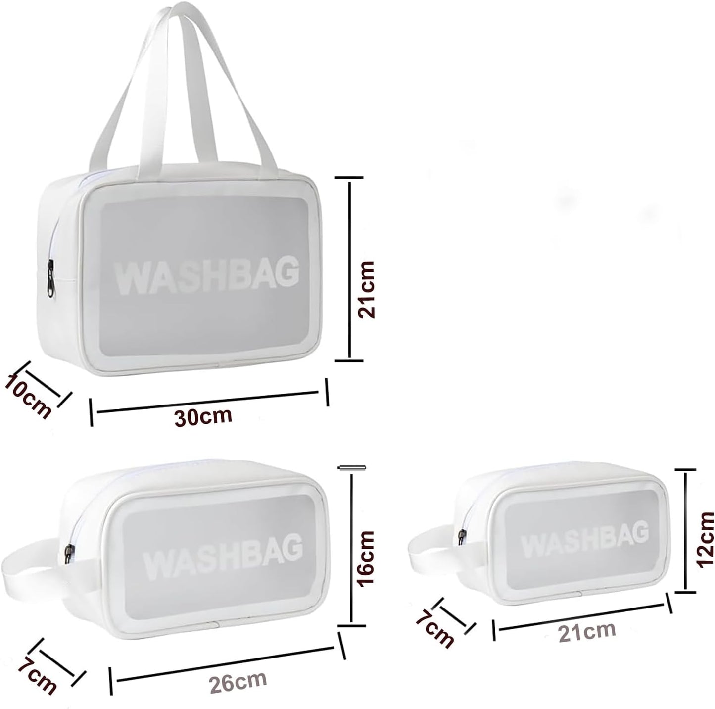QYINXIU TSA Approved Travel Toiletry Bag, 3 X Cosmetic Bag Clear, Clear Bags for Travel, Quart Size Travel Makeup Bag for Women Men (White)