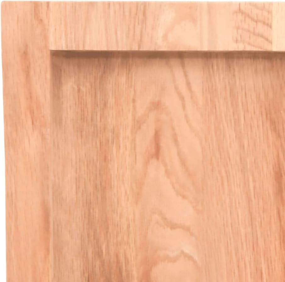 Table Top Light Brown 80x50x6 cm Treated Solid Oak Wood, Handcrafted Live Edge Finish Versatile for Dining & Kitchen Replacement