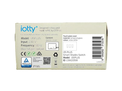 iotty i3S Plus Design Switch, WiFi Home Automation, Smart Blind and Roller Shutter Management, Wifi Diverter Compatible with Google Home, Alexa and Siri with Sensors