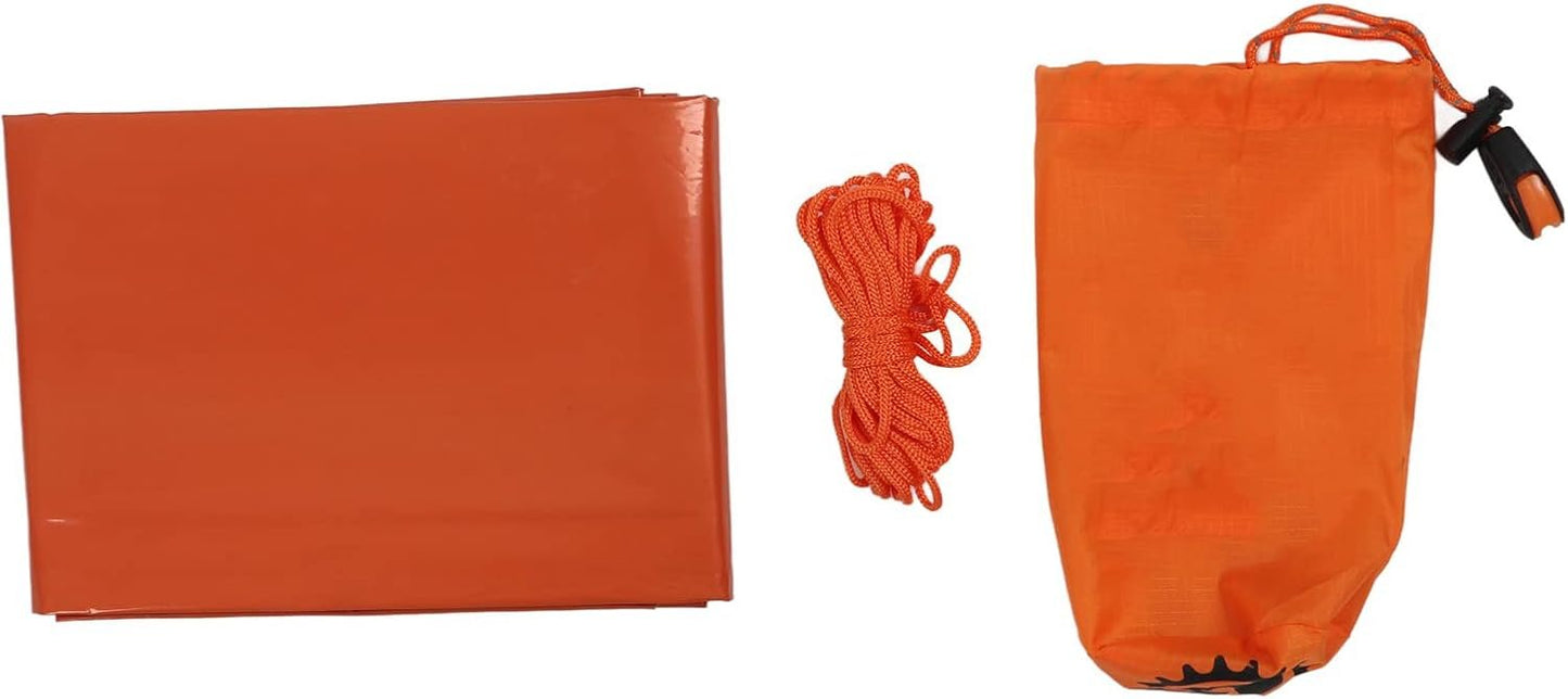 Survival Tent, Emergency Shelter Camping Tent with High Performance PE Aluminum Film for Outdoor Emergency (Orange Tent with Storage Bag)