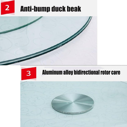 OPOLDBDMAC Tabletop Lazy Susan Turntable 28in 30in 36in 40in Round Serving Tray for Restaurant，Swivel Plate Tempered Glass Rotating Tray for Dining Table，Share Food(90cm-36inch)