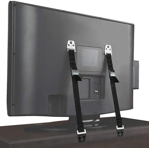 2 Pack Metal Anti Tip Furniture/TV Safety Straps Kit & 4 Baby Corner Protectors,Earthquake Straps for Flat Screen TV,Bookcase,Dresser,Cabinet,Furniture Wall Anchors for Baby Proofing,No Plastic Parts