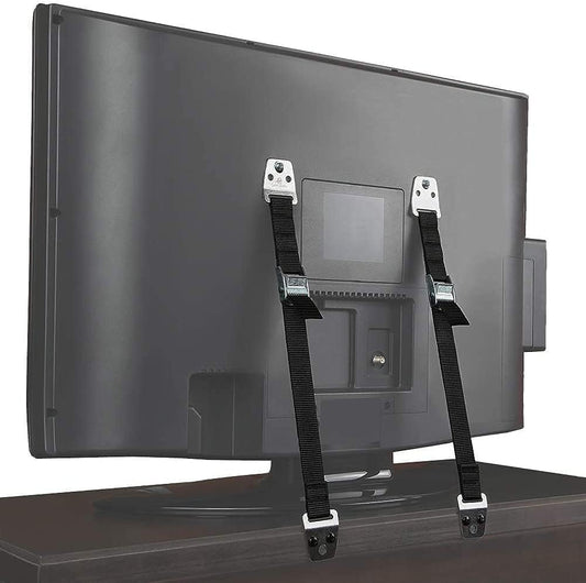 2 Pack Metal Anti Tip Furniture/TV Safety Straps Kit & 4 Baby Corner Protectors,Earthquake Straps for Flat Screen TV,Bookcase,Dresser,Cabinet,Furniture Wall Anchors for Baby Proofing,No Plastic Parts