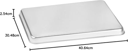 Suwimut Baking Sheet Set of 4, Heavy Duty Stainless Steel Baking Pans Tray Cookie Sheet, Toaster Oven Tray Pans Half Sheet Pan for Baking, Non Toxic, Easy Clean and Dishwasher Safe
