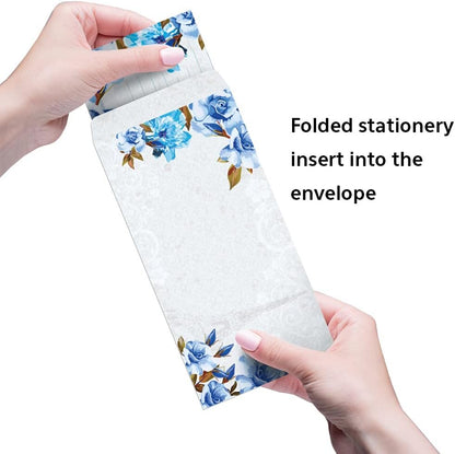 Paper Master Stationary Paper and Envelopes Set - Floral Writing Letter Stationary Set with Lined Paper - 36 Stationary Paper + 20 Envelopes, 7 x 10 Inch of Each Flora Stationery