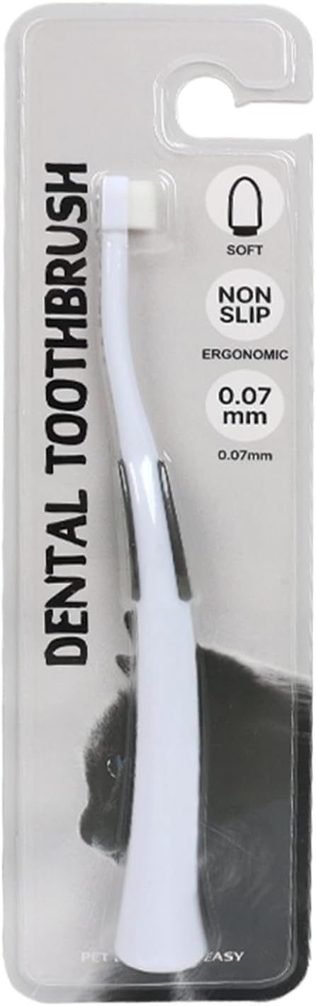 Dog Toothbrush, Kitten Toothbrush, Soft Bristle Brush, Non-Slip Handle, Gentle Oral Care, 2-Pack, Odor Reduction 6,61 x 0,75 x 0,31 Inches for Home Teeth Cleaning and