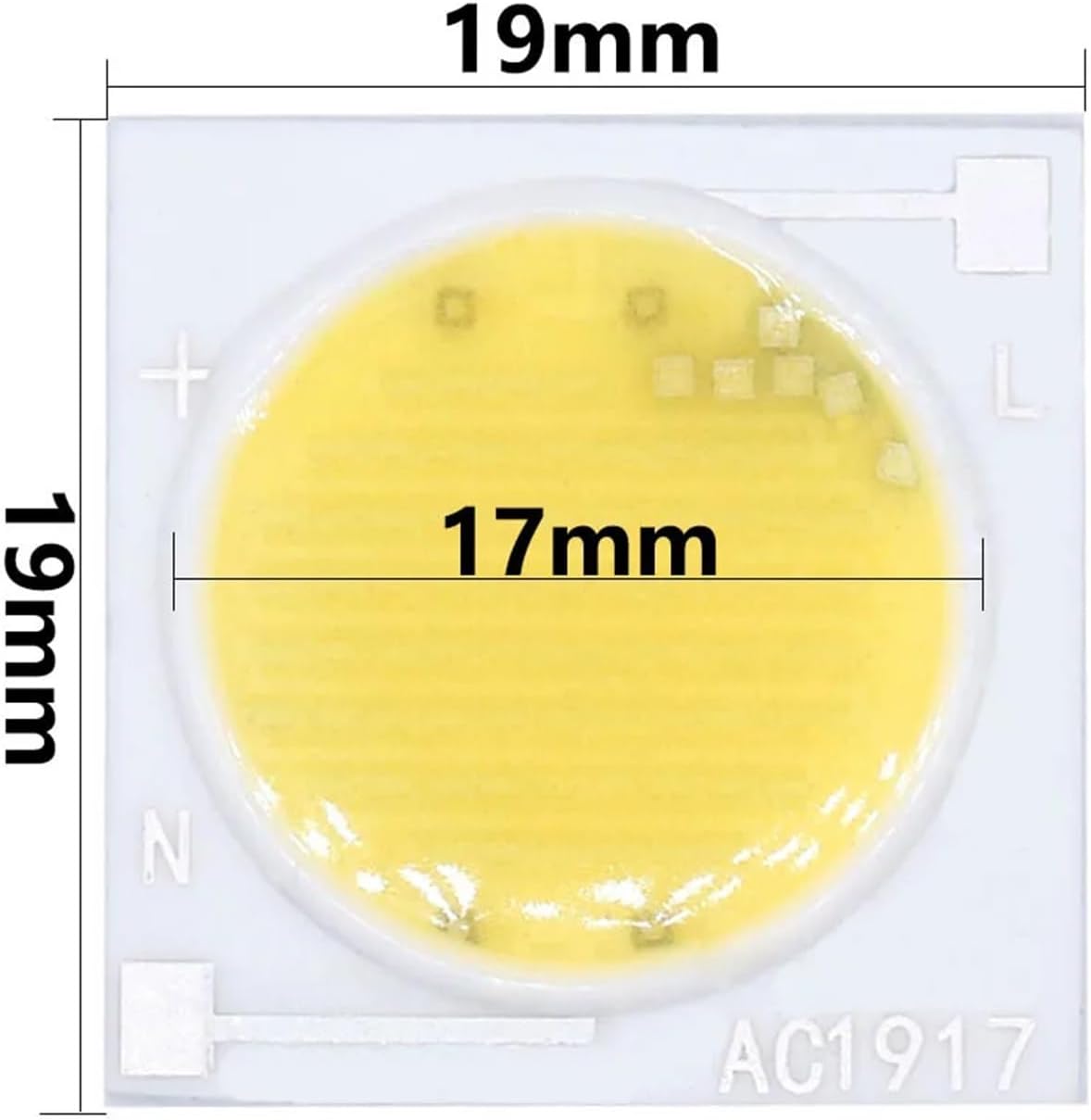 ZMZYELPECB 1 pz LED COB Chip ceramico AC 220V 12W 15W 20W 30W 50W Smart IC Lighting Led Perline fai da te for faretti a LED Buld Bianco caldo e freddo(Cold White,15W 1919mm 220V)