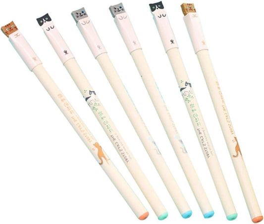 STOBOK Cute Cat Gel Pens 0.38mm Black Ink Japanese Stationery for Office School