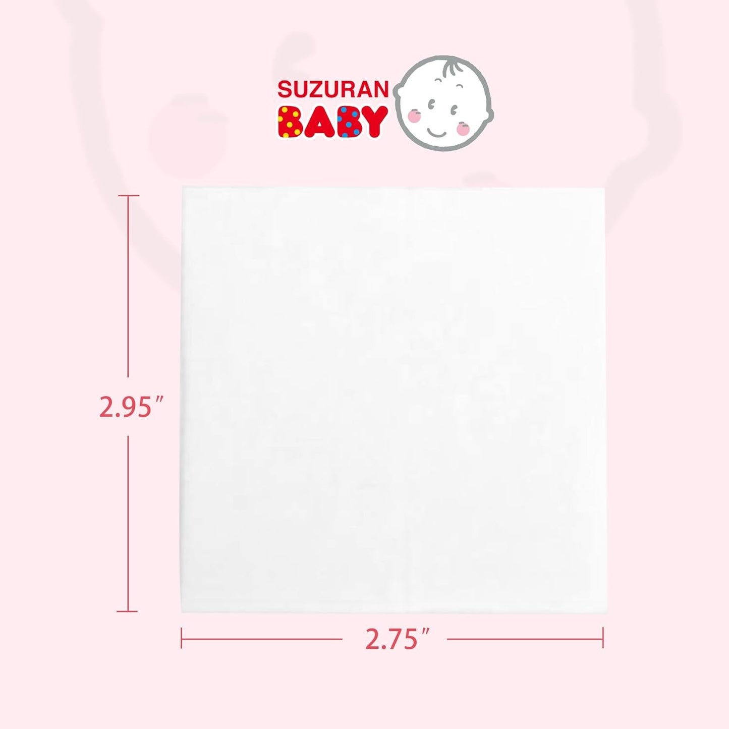 Suzuran Baby Mouth Wipes Cotton Pure Water, Finger Toothbrush Unscented Sensitive, Lint Free, Baby Oral Care for Gums, Teeth and Tongue Cleaning, Individually Wrapped 30 Packs