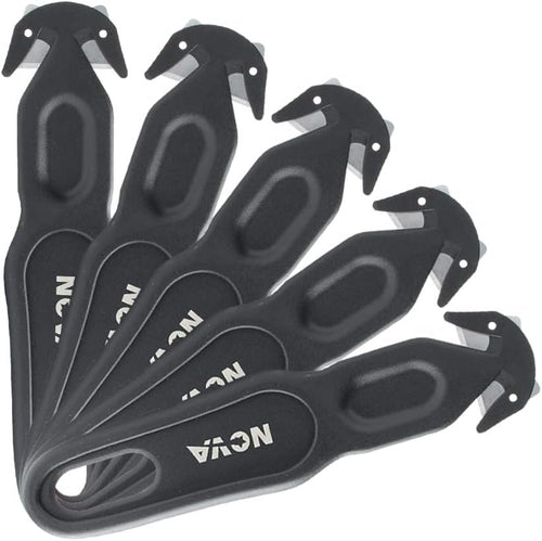 Nova Safety Cutter Tool, Ergonomic Film Cutting Blade, Box, strap, carton and package Opener (Black, 5 Pack)