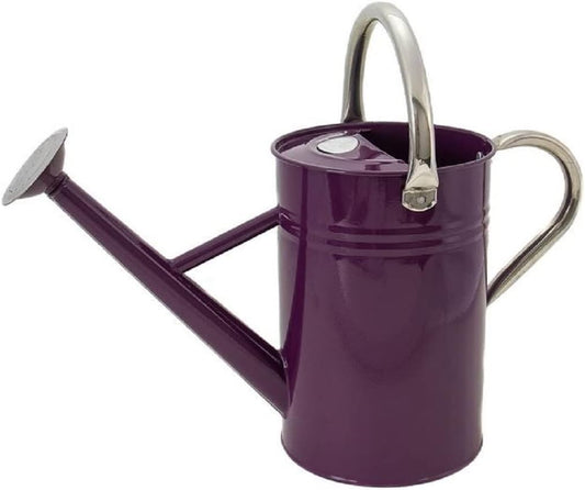 Kent & Stowe 4.5L Metal Watering Can in Deep Violet, Rust-Resistant Galvanised Watering Can with Handle and Detachable Rose, Classic All Year Round Garden Tools Made from Steel