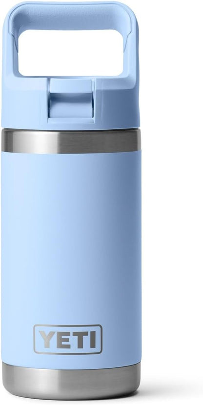 YETI Rambler Jr. 12 oz Kids Bottle, with Straw Cap, Big Sky Blue