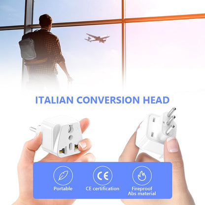 JOAASU Universal Travel to Italy Adapter, 4pcs World to Italy Socket Adapter, UK US China to Italian 10A Plug Converter for UK USA AUS to Italian Plug (White)