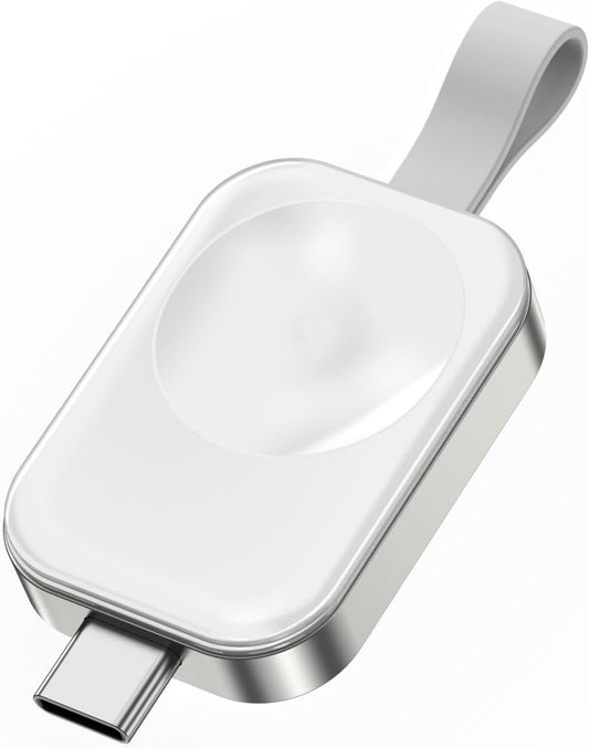MMOBIEL Wireless Charger Compatible with Apple Watch - Compact USB-C Travel Charger for Apple iWatch - Magnetic Fast Charging Also Compatible with AirPods