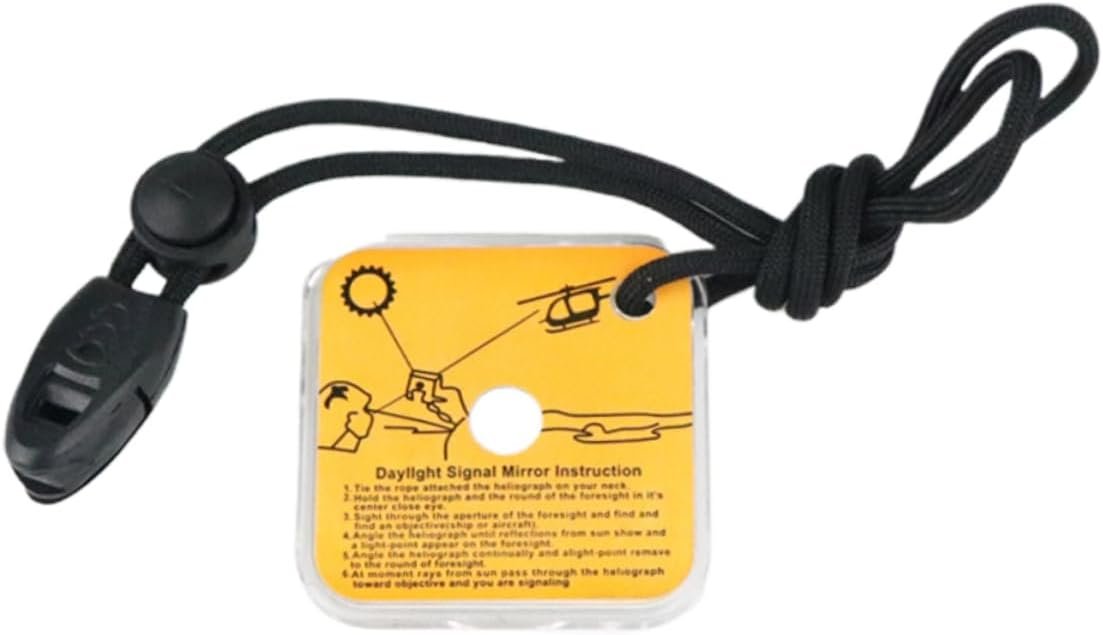 Holibanna Daylight Signal Mirror Orange Reflective Survival Mirror for Outdoor Activities Emergency Use