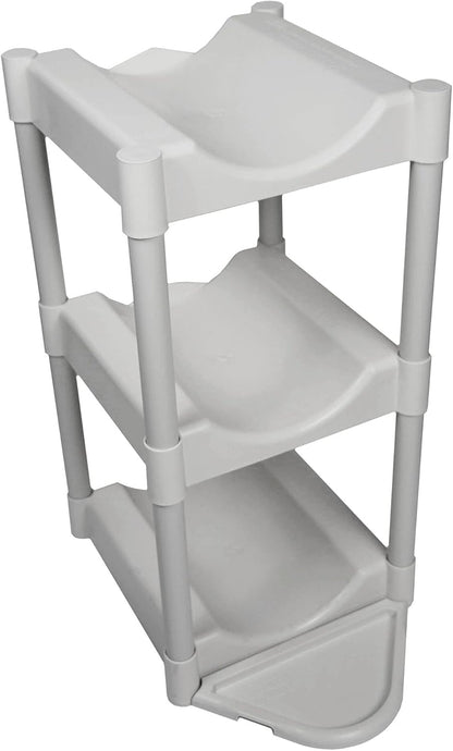 Bottle Buddy Water Racks - 3 and 5 Gallon Bottles - 3-Tray Jug Storage System - Floor Protector for Drips - Free-Standing Organizer for Home, Office, Kitchen, Warehouse - Grey