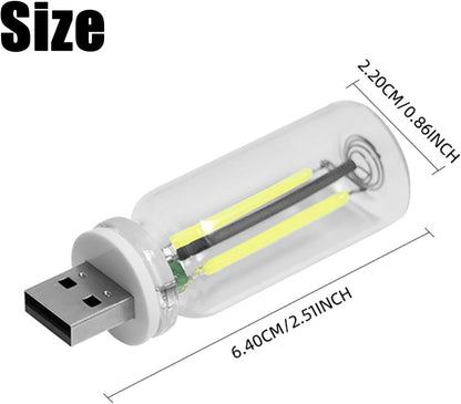 USB Touch Night Light, Car USB Night Light Touch Dimmable LED Filament Lamp,for Bedroom, Bathroom, Hallway, Car (Beige)