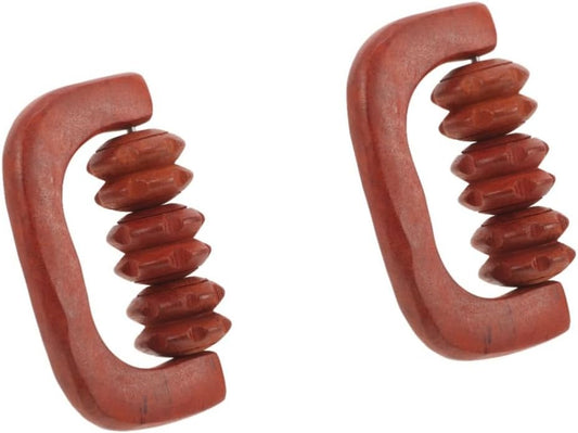 VALICLUD 2 Pezzi Massaggiatore in Legno Massaggiante Massaggio Posteriore Massaggiatore Per Il Mal Di Schiena Massaggiatore a Rulli Massaggiatore Manuale Di Legno