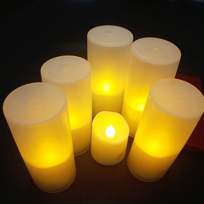 Actpe Rechargeable LED Electric Candle Light Flameless Flashing Home Dinner Decoration Christmas Wedding Birthday Party Celebration Halloween Tea Lights with Timer & Remote, Pack of 6