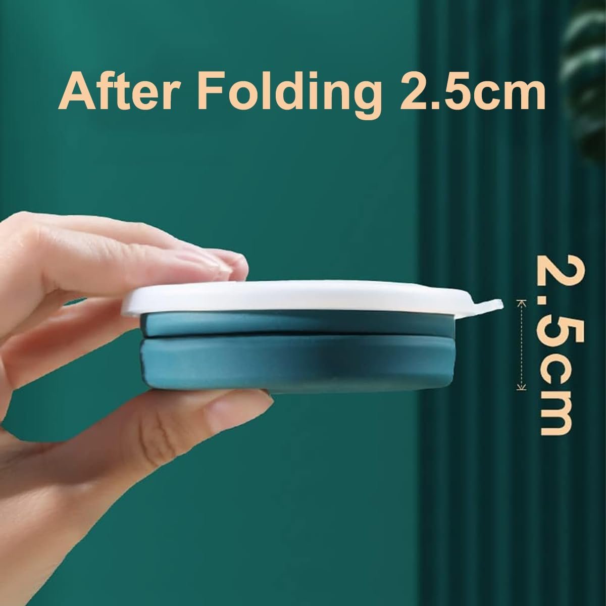 AIMALL Silicone Folding Cup, Portable Retractable Travel Mug with Lid, Mini Cup for Outdoor, Business & Travel, Hot & Cold Beverage, 3.18 x 4.13in