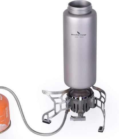 Boundless Voyage Titanium Water Bottle Big Capacity Wide Mouth Ultralight Leak-Proof Tea Coffee Canteen Cup Drinkware for Outdoor Camping Picnic Hiking Cycling Sports 35.5oz/1050ml Ti1591B