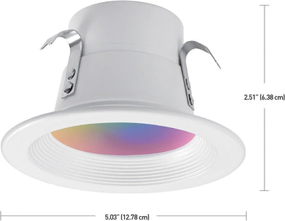 Globe Electric 50078 Collection Smart Retrofit Recessed Light, Multicolor, 4" Retrofit