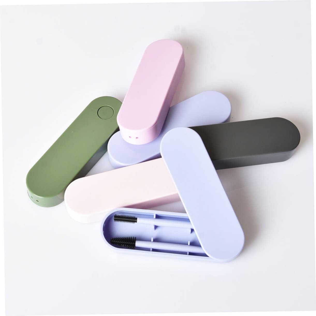DEARMAMY 1Set Spazzole Silicone Per Sopracciglia e Pratici e Riutilizzabili Rosa Accessori Make Up Essenziali Per Look