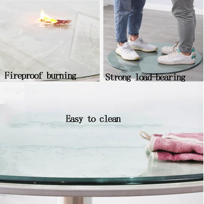 BTBZGFGNYU 11-16inch Clear Glass Table Top for Dining Table, Small Home Coffee Table Top Round Smooth Tempered Glass Tabletop for Protect Countertop(13inch(32cm))