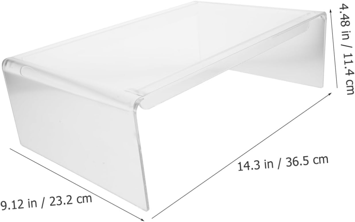 jojofuny Clear Acrylic Monitor Stand Riser for Home Office Ergonomic Laptop Riser with Sturdy Design for Computer Displays Enhances Posture and Workspace Organization