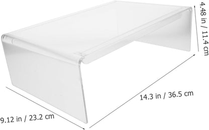 jojofuny Clear Acrylic Monitor Stand Riser for Home Office Ergonomic Laptop Riser with Sturdy Design for Computer Displays Enhances Posture and Workspace Organization