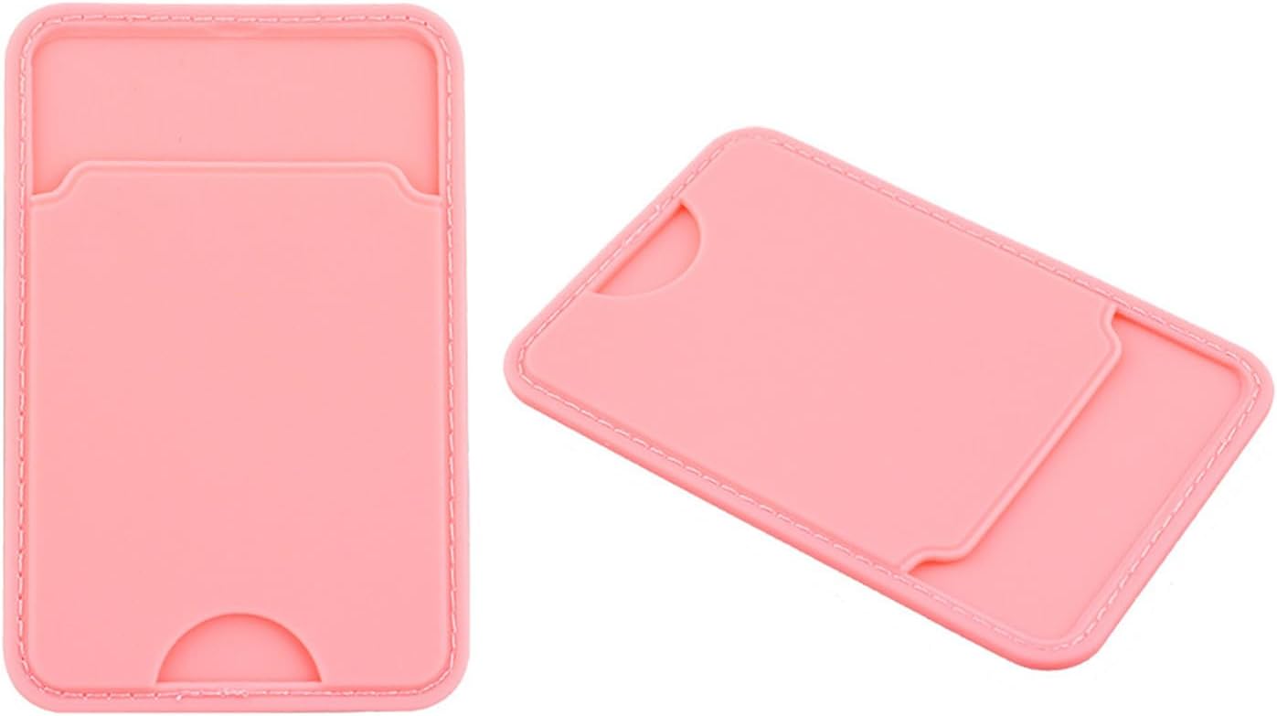 Toguma Cell Phone Card Holder Pocket for Back of Phone Card Wallet Holder for Phone Case Credit Card Holder for Woman Man, Compatible with Most of Cell Phone (Pink)