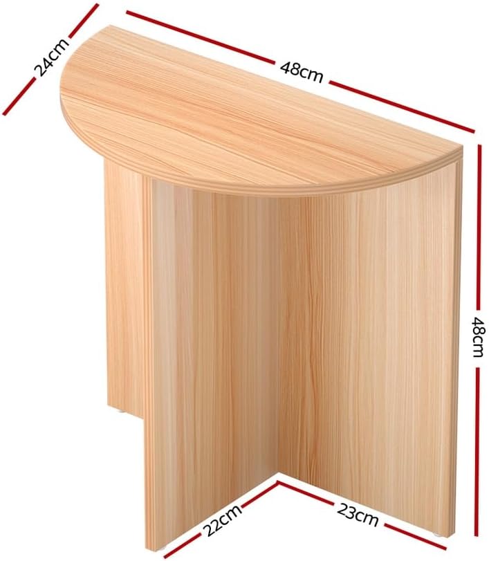 Artiss Coffee Table, Wooden Semi-Circle Side End Tables Dining Desk Storage Space Oval Particle Board Modern for Home Furniture Living Room, 15mm Thick Tabletop Safe Round Edge Pine