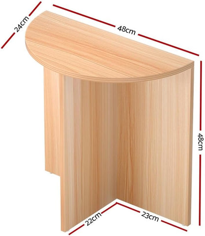 Artiss Coffee Table, Wooden Semi-Circle Side End Tables Dining Desk Storage Space Oval Particle Board Modern for Home Furniture Living Room, 15mm Thick Tabletop Safe Round Edge Pine