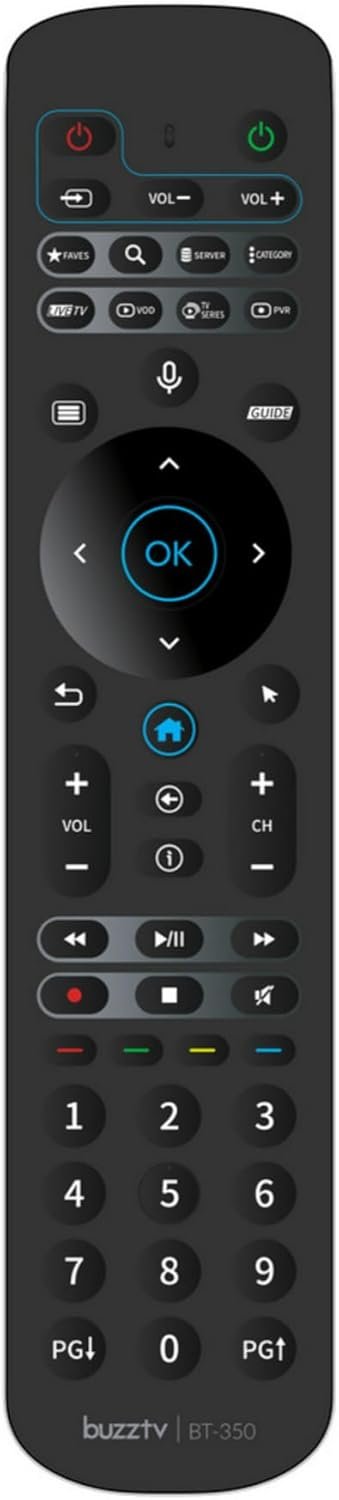 BuzzTV Classic Anniversary Edition 4K Media Device with 4GB RAM, 64GB Storage, BT-350 Voice Remote, Dual Antennas, Gigabit LAN, USB-C Port, and Wi-Fi 6