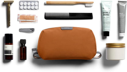 Bellroy Toiletry Kit, Water-Resistant Woven Toiletry Travel Bag (toiletries, Cologne, Shaving Accessories, Hairbrush, Toothbrush) - Bronze