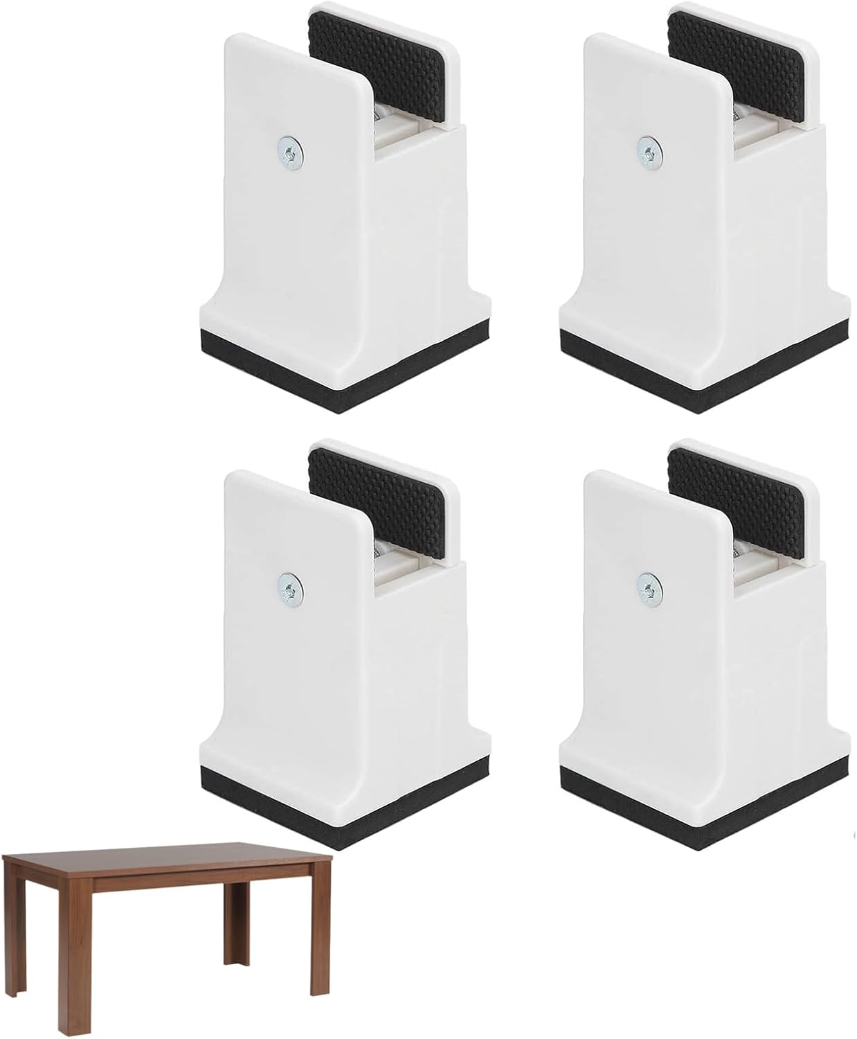 lvifloae Furniture Risers White Furniture Support Tube Adjustable Bed Height Support Tube with Screw Clip Rubber Sofa Bed Support Tube Suitable for (White)