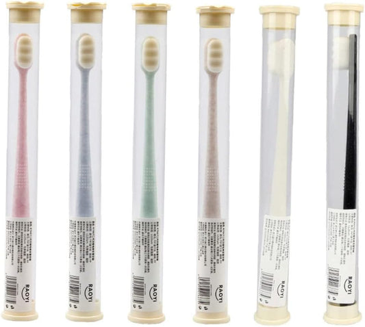 Zerodeko Hand Tools 6pcs Wangan Hair Toothbrush Toothbrush Sensitive Toothbrush Toothbrushes Slim Soft Oral Care Toothbrush Super Soft Cleaning Brush Pbt Travel Soft Bristle Toothbrush
