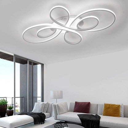 Lampada da Soggiorno a LED da Soffitto Camera Plafoniera Dimmerabile con Telecomando per Sala da Pranzo Lampadari Moderno Design Floreale Acrilico da Letto Stanza delle Ragazze Luci Decor (Bianca)