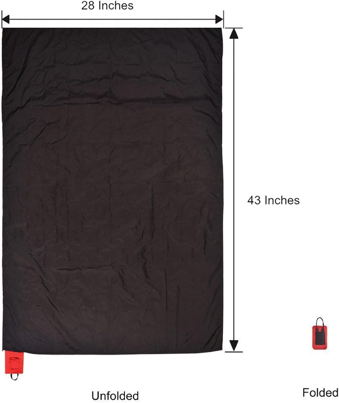 2Pcs Mini Pocket Picnic Blanket, 70×110cm Lightweight Pocket Camping Tarp, Washable Quick Dry Compact Beach Mat for Outdoors Recreation, Durable Waterproof Sand Proof Camping Travel Mat (Red + Blue)