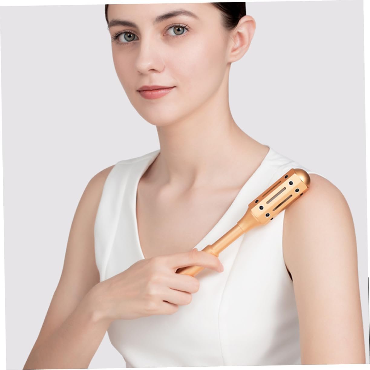 BEBEMOKO 1Pc Aluminum Moxibustion Massage Roller Ergonomic Moxa Stick for Full Body Relief