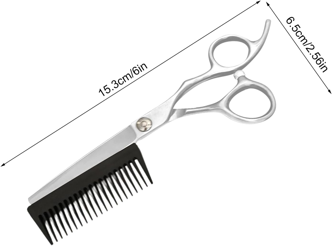 Monozoz Forbici da Parrucchiere - Attrezzi Per Taglio Capelli | Strumenti 2-in-1 Con Pettine Rimovibile e Lama Sfumante per Cura Personale, Viaggio, Casa - Uomo Donna Bambini Anziani